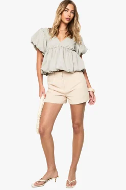 boohoo Top Popeline Puffball<Femme Tops