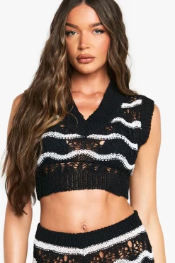 Top rayé en crochet