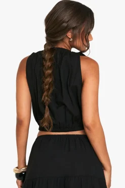 Top sans manches en lin Puffball