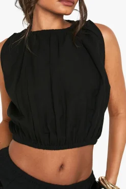 Top sans manches en lin Puffball