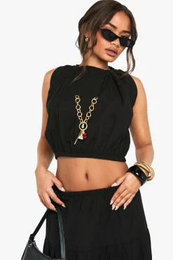 Top sans manches en lin Puffball
