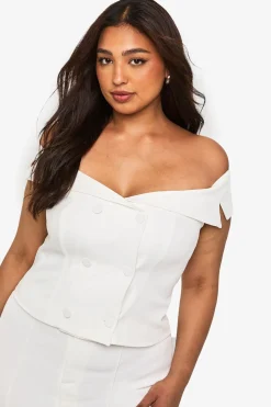 Top Tailoré à Épaules Dénudées pour Occasions