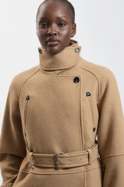 Trench-coat Ajusté En Laine