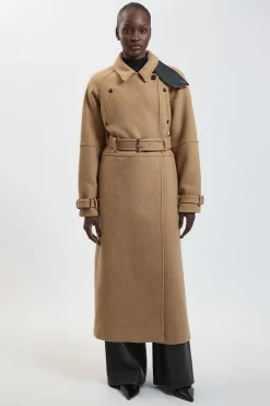 Trench-coat Ajusté En Laine