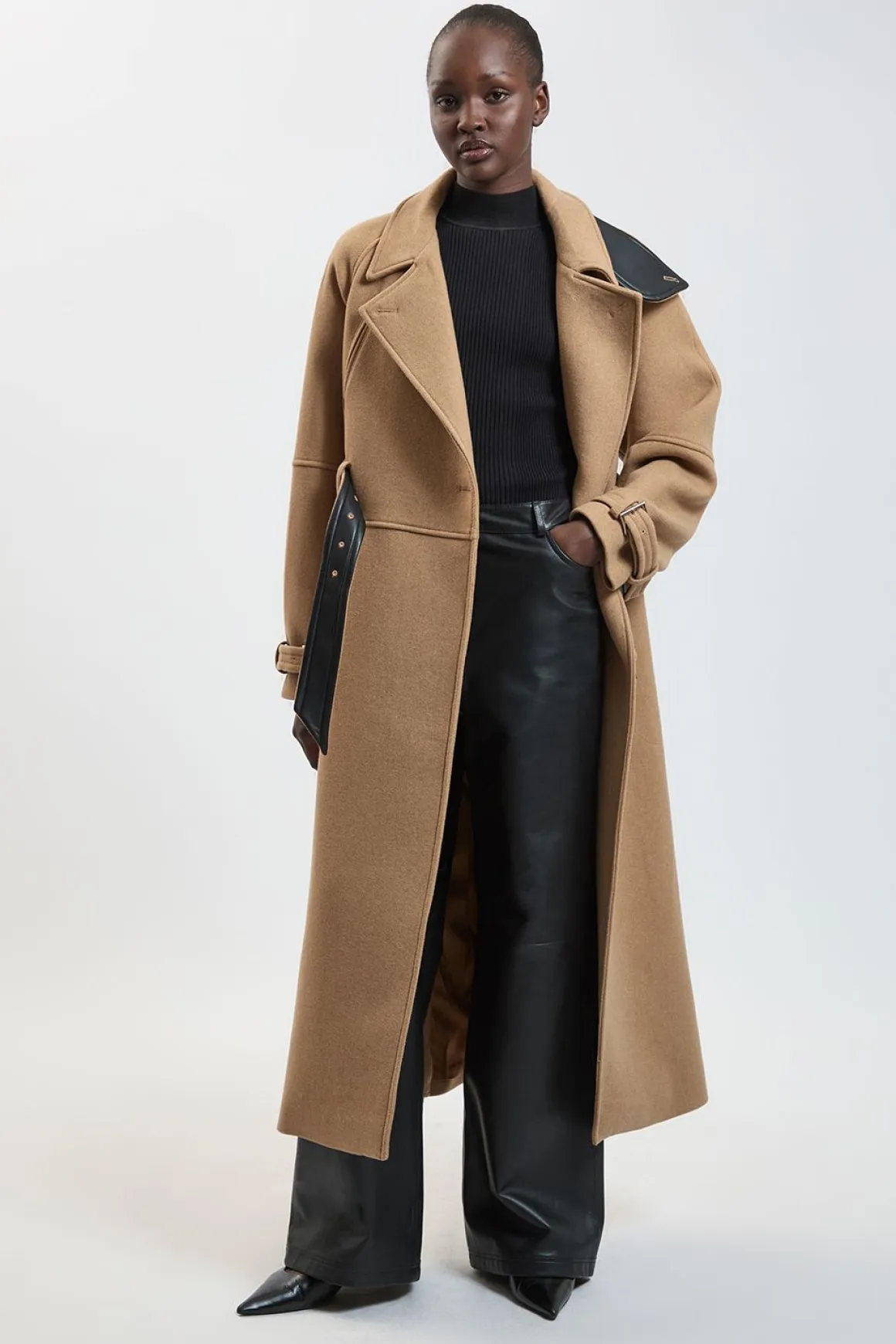 Trench-coat Ajusté En Laine