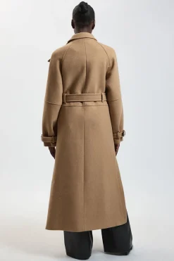 Trench-coat Ajusté En Laine