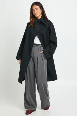 boohoo Trench-coat Cache-cœur À Col Montant<Femme Vestes & Manteaux|Trenchs