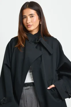 boohoo Trench-coat Cache-cœur À Col Montant<Femme Vestes & Manteaux|Trenchs