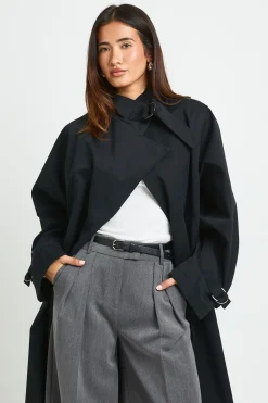 boohoo Trench-coat Cache-cœur À Col Montant<Femme Vestes & Manteaux|Trenchs