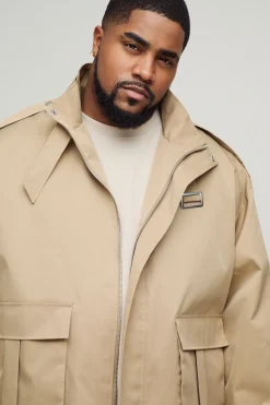 Trench-coat cargo boxy oversize Plus