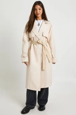 boohoo Trench-coat ceinturé<Femme Manteaux Et Vestes D’Automne|Vestes & Manteaux