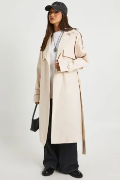 boohoo Trench-coat ceinturé<Femme Manteaux Et Vestes D’Automne|Vestes & Manteaux