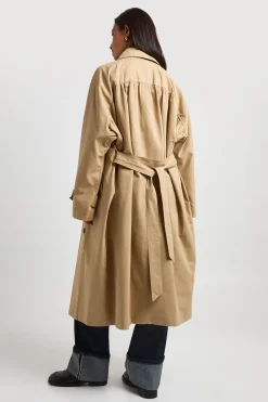 boohoo Trench-coat Ceinturé À Dos Froncé<Femme Vestes & Manteaux|Trenchs