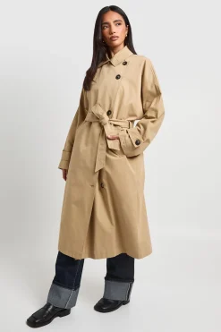 boohoo Trench-coat Ceinturé À Dos Froncé<Femme Vestes & Manteaux|Trenchs