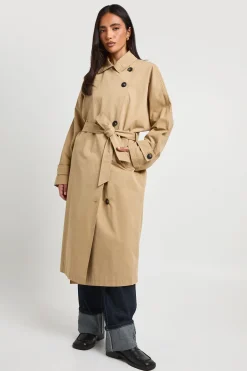 boohoo Trench-coat Ceinturé À Dos Froncé<Femme Vestes & Manteaux|Trenchs