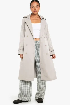 boohoo Trench-coat ceinturé à double boutonnage<Femme Looks De Rentrée|Manteaux Et Vestes D’Automne