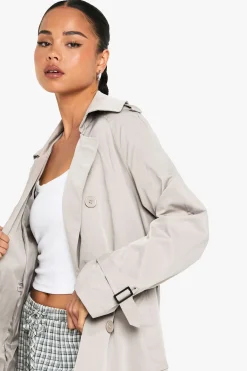 boohoo Trench-coat ceinturé à double boutonnage<Femme Looks De Rentrée|Manteaux Et Vestes D’Automne