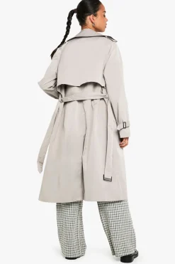 boohoo Trench-coat ceinturé à double boutonnage<Femme Looks De Rentrée|Manteaux Et Vestes D’Automne