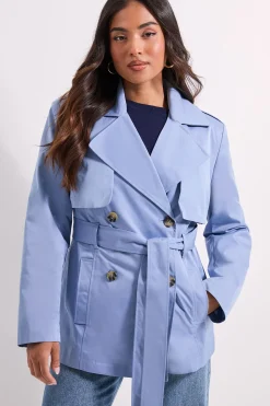 Trench-Coat Ceinturé à Double Boutonnage Petite Taille