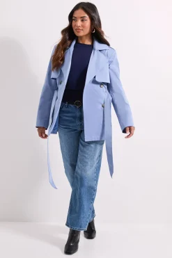 Trench-Coat Ceinturé à Double Boutonnage Petite Taille