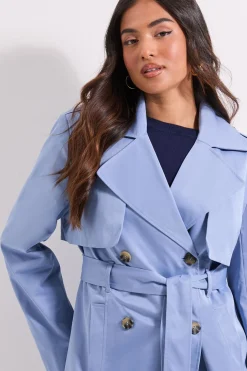 Trench-Coat Ceinturé à Double Boutonnage Petite Taille