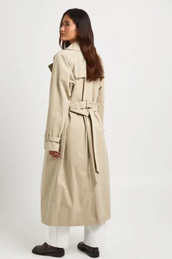 Trench-coat Ceinturé À Double Boutonnage