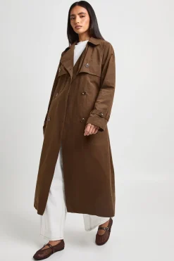 boohoo Trench-coat Ceinturé À Double Boutonnage<Femme Vestes & Manteaux|Trenchs