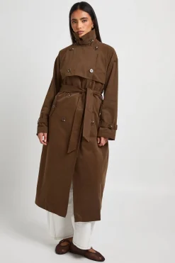 boohoo Trench-coat Ceinturé À Double Boutonnage<Femme Vestes & Manteaux|Trenchs