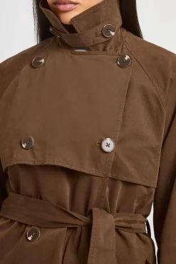 boohoo Trench-coat Ceinturé À Double Boutonnage<Femme Vestes & Manteaux|Trenchs
