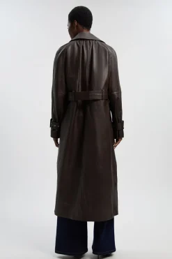 KarenMillen Trench-coat Ceinturé En Cuir Petite<Femme Vestes & Manteaux|Trenchs