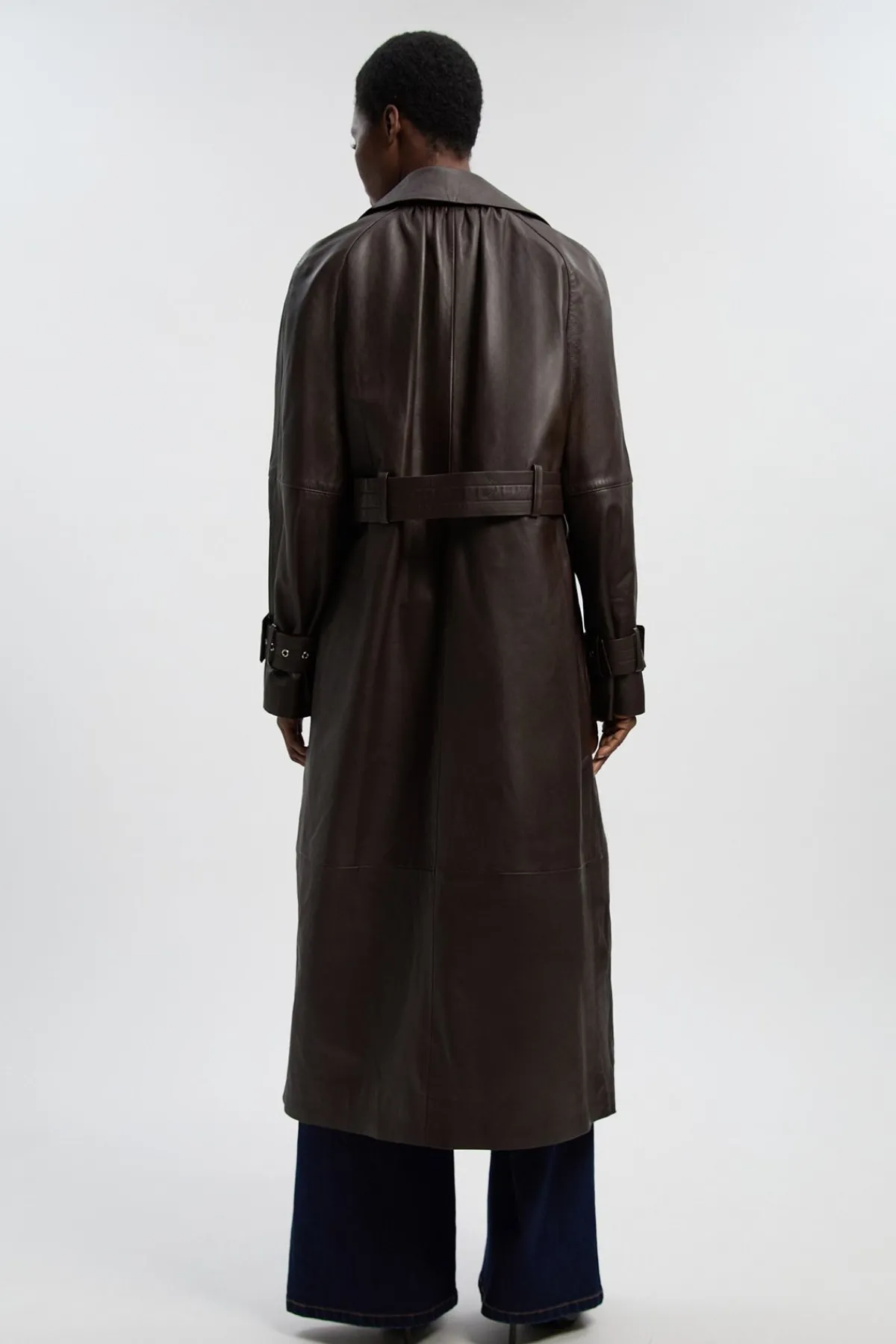 KarenMillen Trench-coat Ceinturé En Cuir Petite<Femme Vestes & Manteaux|Trenchs