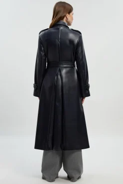 Trench-Coat Ceinturé en synthétique