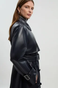 Trench-Coat Ceinturé en synthétique