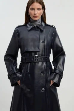 Trench-Coat Ceinturé en synthétique