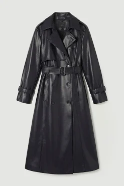 Trench-Coat Ceinturé en synthétique