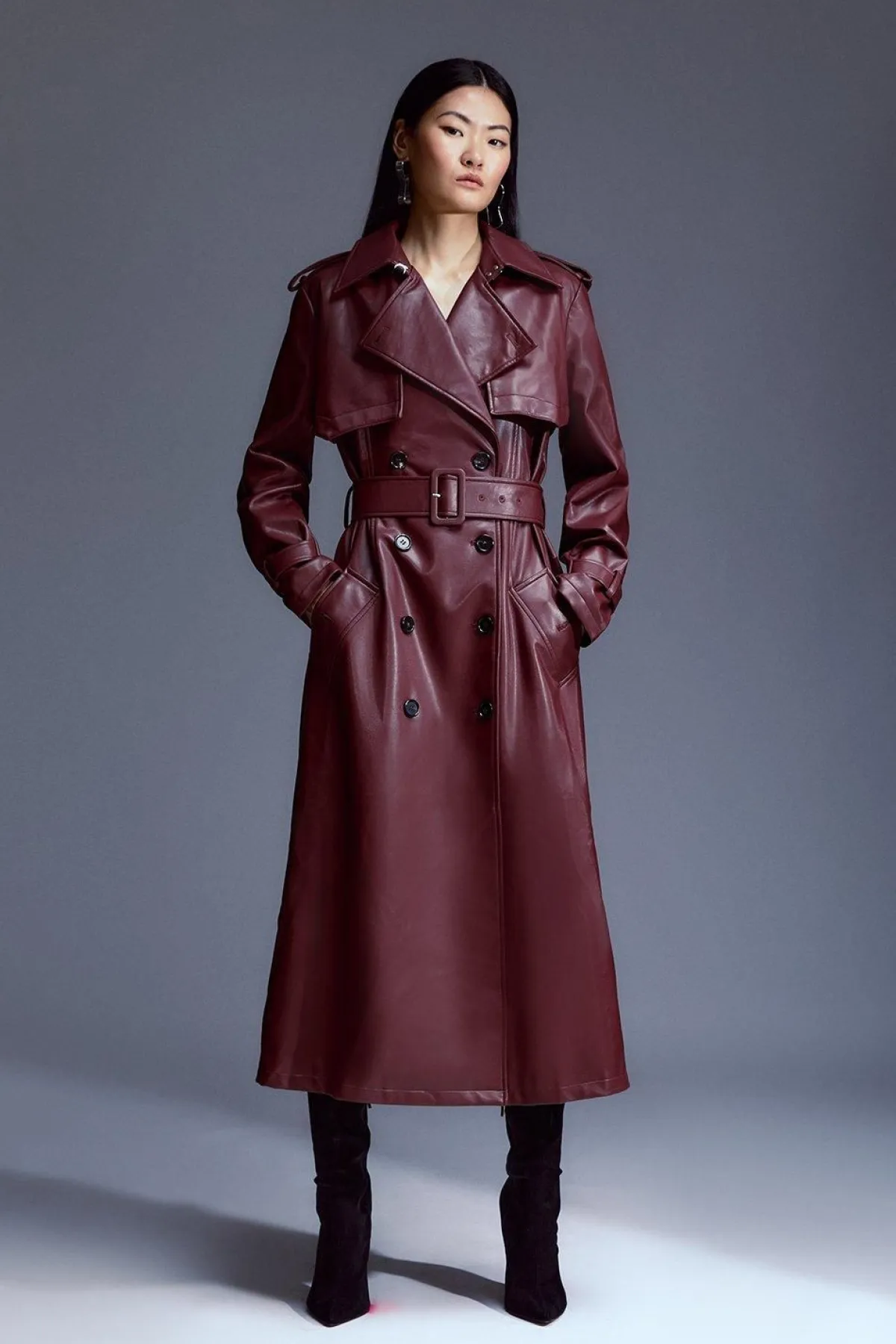 KarenMillen Trench-coat Cintré en synthétique avec Ceinture<Femme Tailleurs|Vestes & Manteaux