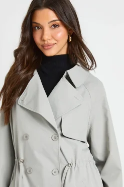 boohoo Trench-coat Cintré À La Taille<Femme Vestes & Manteaux|Trenchs
