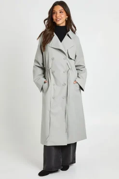 boohoo Trench-coat Cintré À La Taille<Femme Vestes & Manteaux|Trenchs