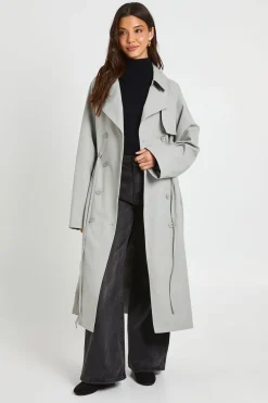 boohoo Trench-coat Cintré À La Taille<Femme Vestes & Manteaux|Trenchs