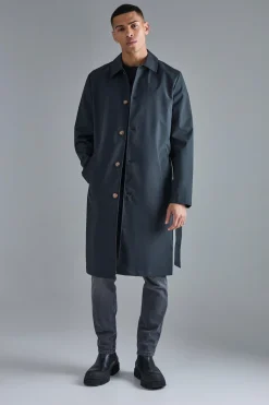 boohooMAN Trench-coat classique ceinturé<Homme Manteaux Et Vestes