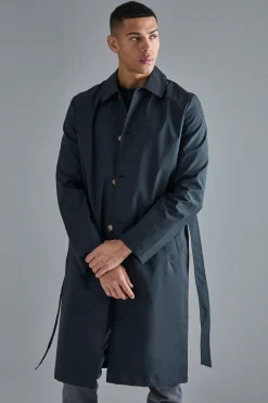 boohooMAN Trench-coat classique ceinturé<Homme Manteaux Et Vestes