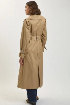 Trench-Coat Classique Ceinturé en Coton Brillant