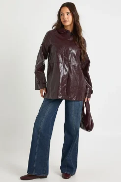 boohoo Trench-coat à col court en synthétique<Femme Manteaux Et Vestes D’Automne|Vestes & Manteaux