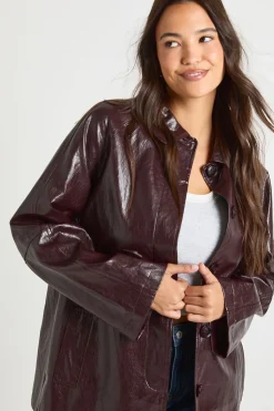 boohoo Trench-coat à col court en synthétique<Femme Manteaux Et Vestes D’Automne|Vestes & Manteaux