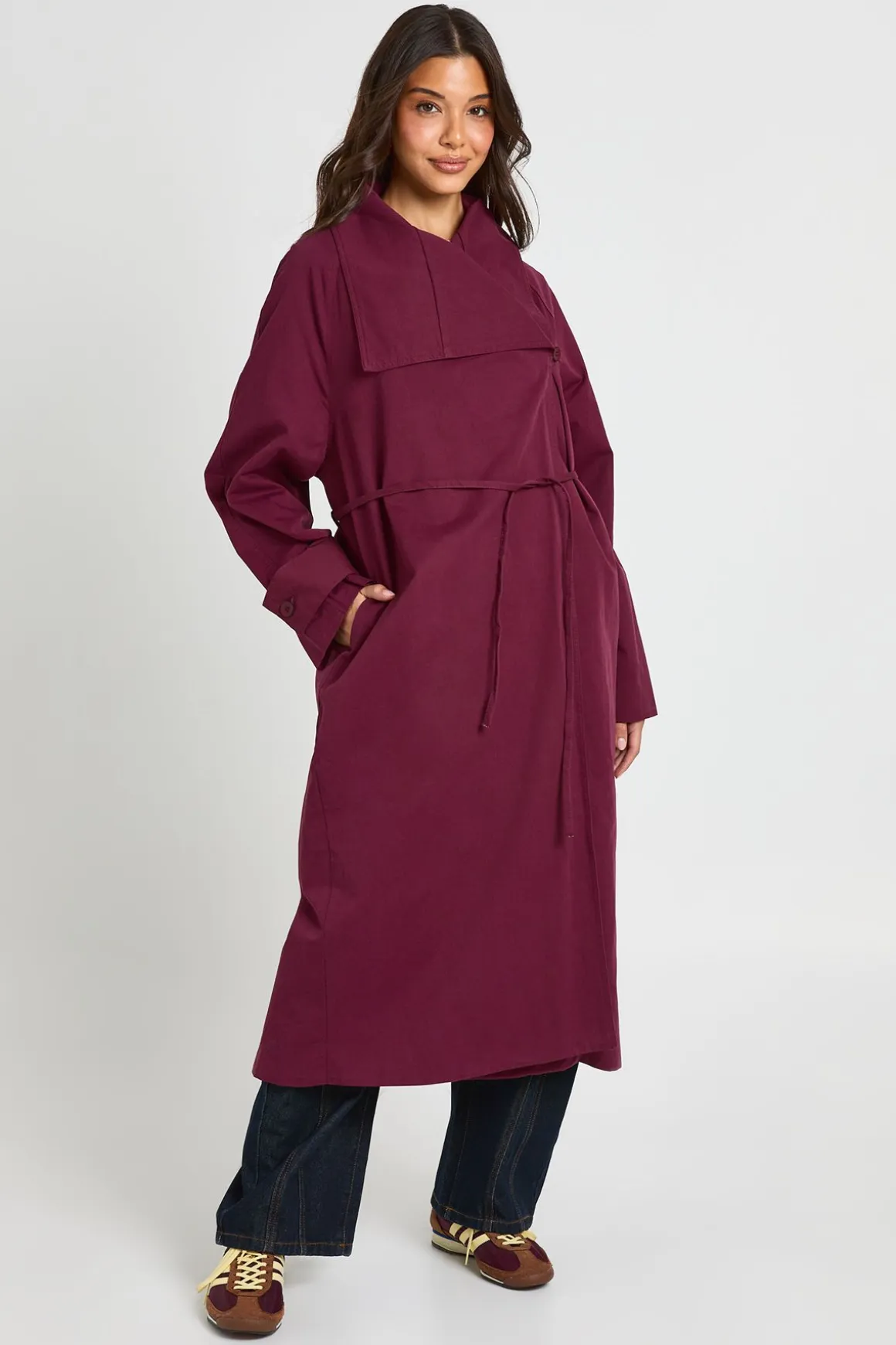 Trench-coat À Col Détaillé