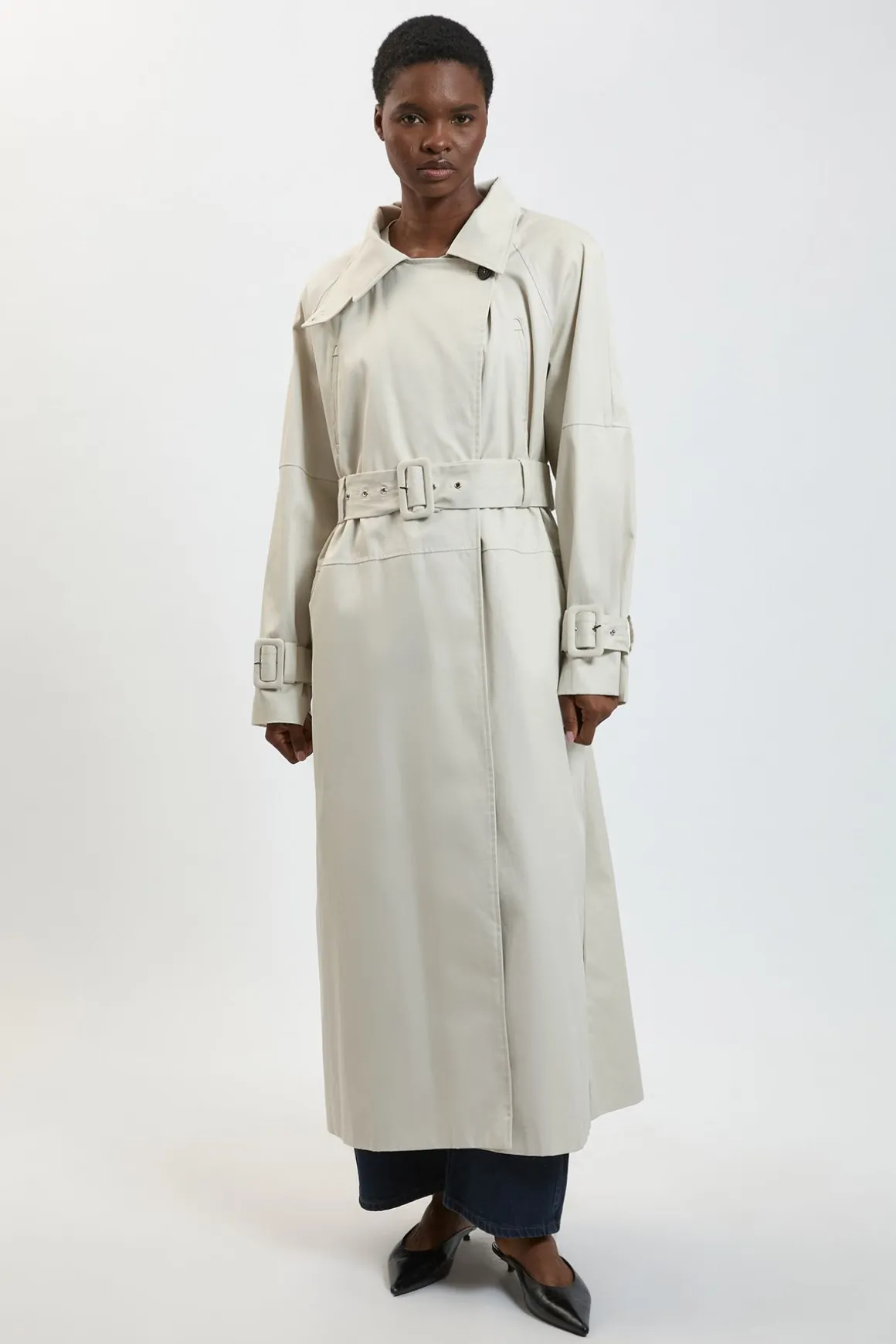 Trench-coat À Col Entonnoir