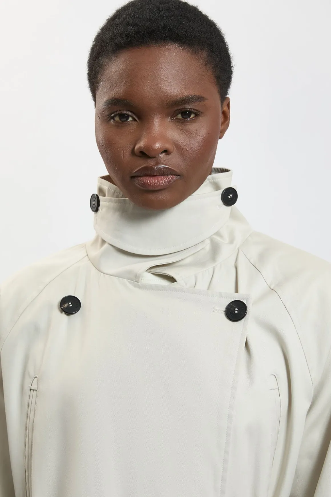 Trench-coat À Col Entonnoir
