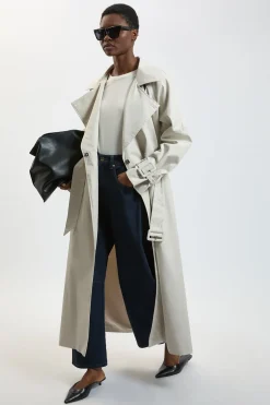 Trench-coat À Col Entonnoir
