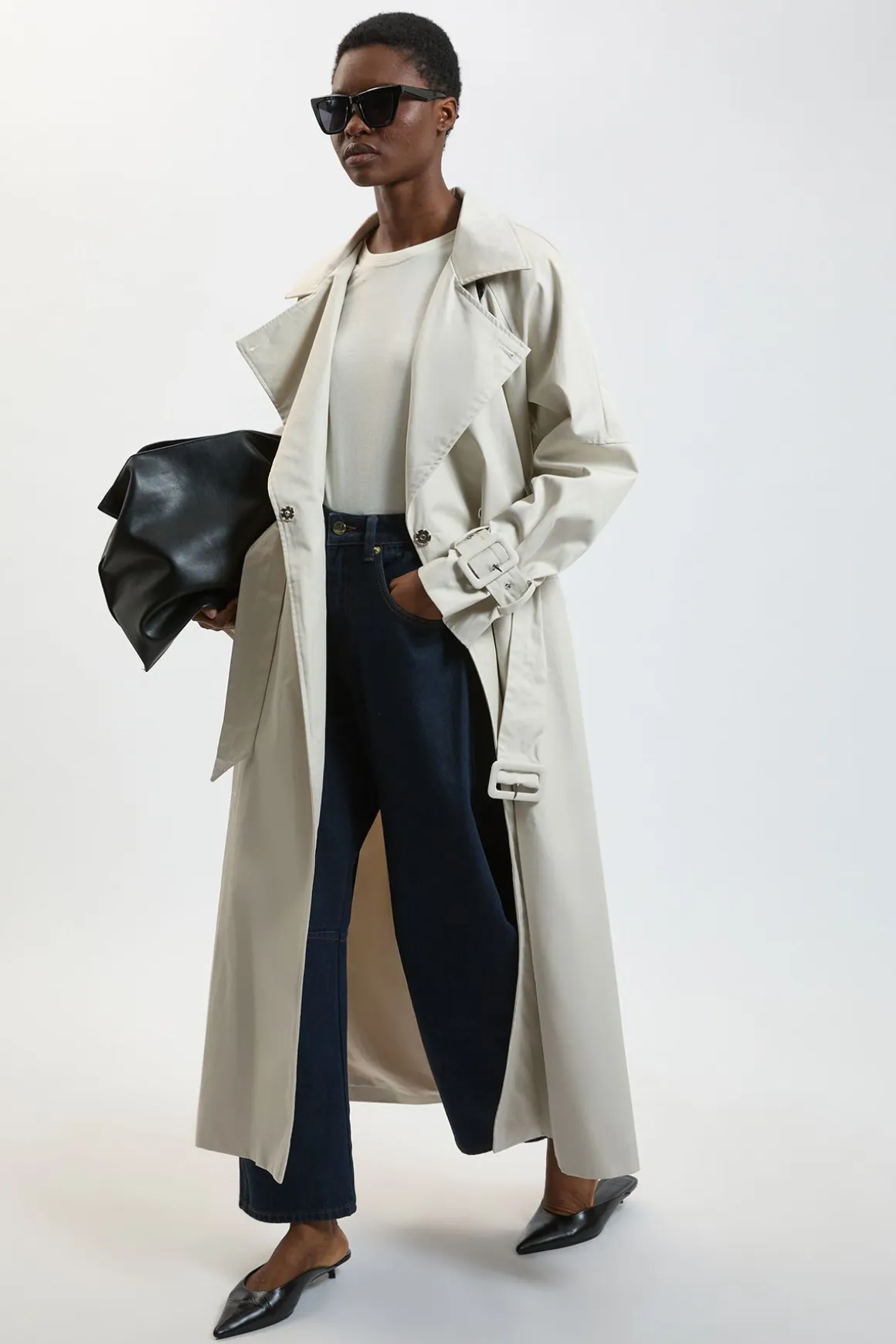 Trench-coat À Col Entonnoir