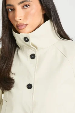 Trench-coat À Col Montant Avec Boutons